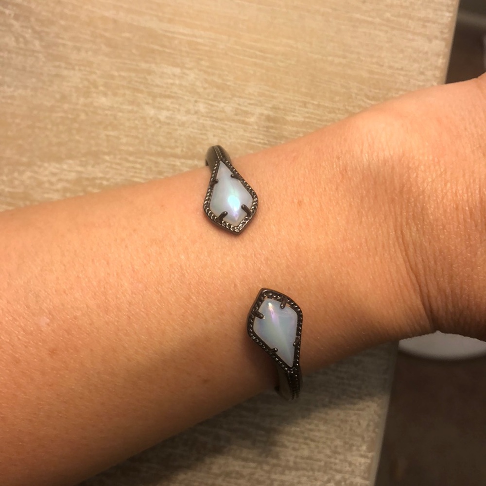 Kendra Scott opalite cuff bracelet in gunmetal